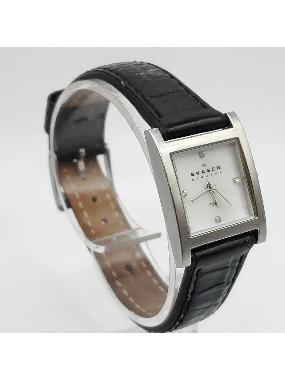 Skagen Womens Watch 20mm New Battery MOP Dial 528sslb4cr Square